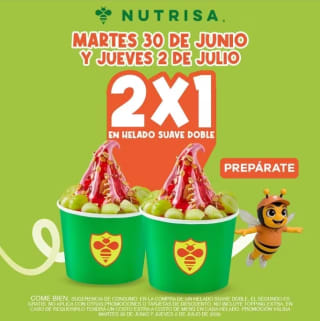 2x1 en Helado Suave en Nutrisa | 30/6 y 2/7