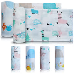 Omilion SWBK2AL6D Manta y toalla muselina bebé 6 piezas algodón, transpirable,3.99€