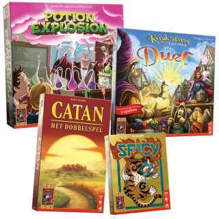 Potion Explosion, Kwakzalvers Duel, Catan dobbelspel & Spicy voor €49,99 bij 999games