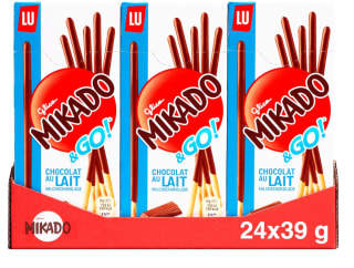 24 Paquetes de LU, MIKADO Galletas en palitos cubiertas de chocolate y leche a 20.15€