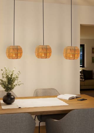 EGLO Hanglamp Sheldon, eettafel hanglamp met 3 lichtpunten voor €46,84 bij Bol