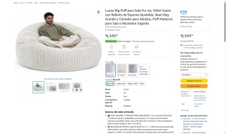 Sillón Luuna Big Puff por $4,074 | Amazon