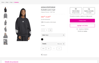 ADIDAS Sudadera mujer por $529 | Oferta Liverpool