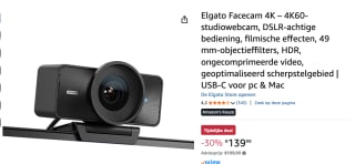 Elgato Facecam 4K webcam USB-C voor €139,99 bi Amazon
