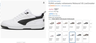 Puma Rebound v6 Low Sneakers voor €25,46 bij Amazon