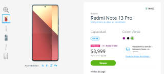Xiaomi Redmi Note 13 Pro 256GB por $3,400 | Movistar (Mercado Pago)