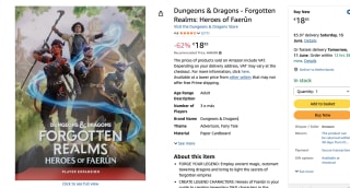 D&D 5.0: Forgotten Realms: Heroes of Faerun Player Expansion voor €18.85 bij Amazon