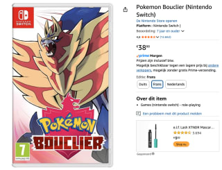 Nintendo Switch Pokemon Shield voor €38,88 bij Amazon
