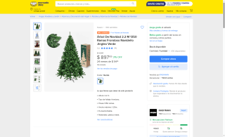 Árbol Navidad 2.2m 1350 Ramas por $898 | Oferta Mercado Libre