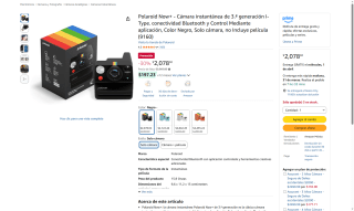 Polaroid Now+ 9160 Negro por $2,078 | Amazon