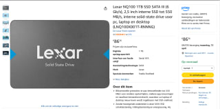Lexar NQ100 1TB SSD voor €86,36
