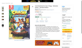 Crash Bandicoot N. Sane Trilogy Nintendo Switch por $559 | Amazon