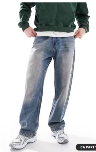 Jean baggy Bershka Bleu délavé à 11€
