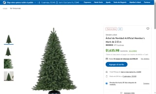 Árbol Navidad 2.13m Member's Mark por $1,636 | Sam's Club
