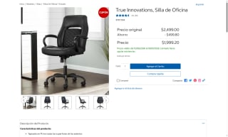 Silla de Oficina True Innovations por $1,999 | Oferta Costco