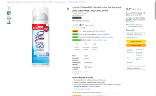 Lysol On the GO Desinfectante 50ml por $25 | Oferta Amazon