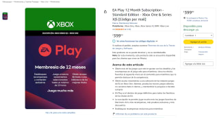 10 meses de Xbox Game Pass Ultimate por $1,374 en Amazon (truco con EA Play)