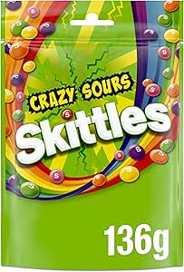 Skittles Crazy Sours Sweets Pouch 136g (77p / 73p on S&S)