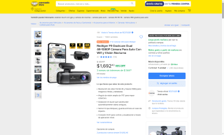 Cámara Auto Dual REDTIGER F9 4K por $1,692 | Oferta Mercado Libre