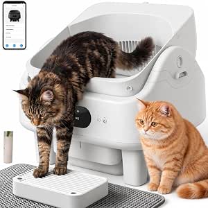 Caja de arena autolimpiante Ntidova para gatos grandes por $3,859 en Amazon