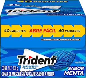 Trident 4'S Menta 208 gramos (40 paquetes) por $63 en Amazon