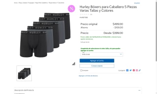 Bóxer Hurley 5 Piezas por $399 | Oferta Costco