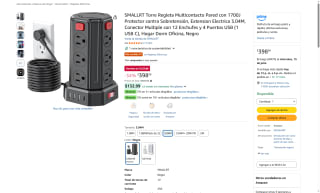 Torre Regleta SMALLRT 12 Tomas 4 USB por $399 | Oferta Amazon