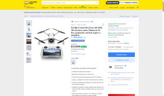 DJI Mini 3 con control por $5,599 | Oferta Mercado Libre