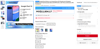 Google Pixel 10 128GB por $10,963 | AliExpress