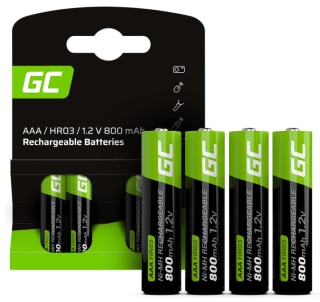 Pack de 4 Piles Rechargeables Green Cell AAA - 800 mAh 1.2V à 5,95€