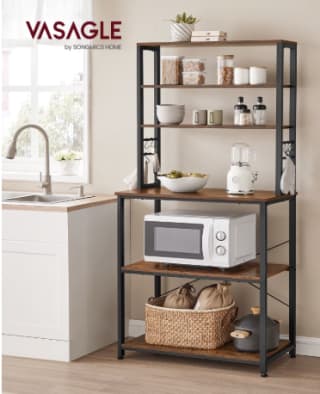 VASAGLE EstanterÍa de Cocina 6 Estantes y 6 Ganchos 40 x 80 x 167 cm por 49.57€