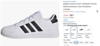 Adidas GRAND COURT 2.0 K Wit / Zwart kids schoenen bij Amazon