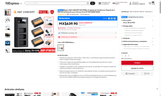 Baterías K&F CONCEPT NP-FW50 por $608 | AliExpress