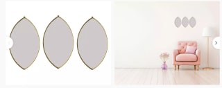 Espejo decorativo 28x16 cm 3 piezas por $4.990