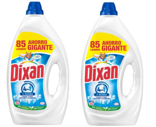 2 Botes de Detergente líquido Total 4+1 Dixan 85 lavados por 19.1€