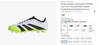 Predator Club Firm/Multi-Ground Voetbalschoenen voor €18 bij Amazon