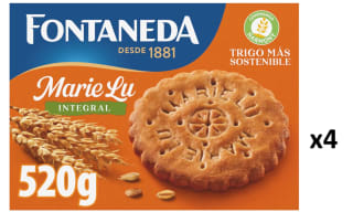 4 Paquetes Fontaneda MarieLu Integral Galletas, 65% de Cereales, 520gr por 7.84€