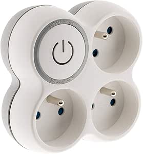 Triplite 16A façade + interrupteur gris/blanc à 5,87€