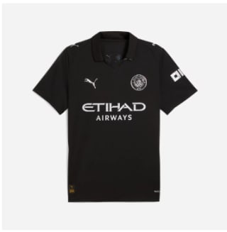 Maillot de football homme Manchester City FC Extérieur Replica 25/26 Noir à 69,99€