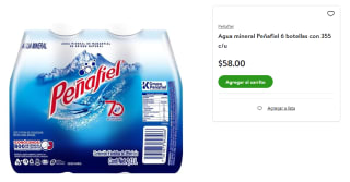 6 Pack Agua Mineral Peñafiel por $58 | Bodega Aurrera