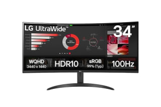 Écran PC 34" LG UltraWide 34WR50QK-B - Résolution QHD 3440x1440 à 199,99€
