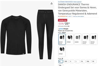 Danish Endurance Merino Thermal set voor €25,9 bij Amazon