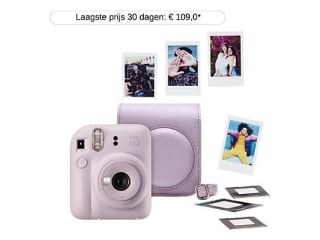 Fujifilm INSTAX mini 12 Lilac Purple Peak bundel voor €80,17 bij de Mediamarkt