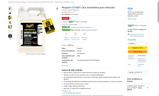 Meguiar's Cera Instantánea 3.79L por $688 | Oferta Amazon