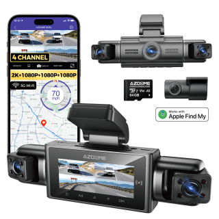 AZDOME M350 4-kanaals 4K dashcam auto 360 graden voor €125 bij Joybuy