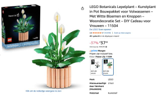 LEGO Botanicals Lepelplant voor €37,99 bij Amazon