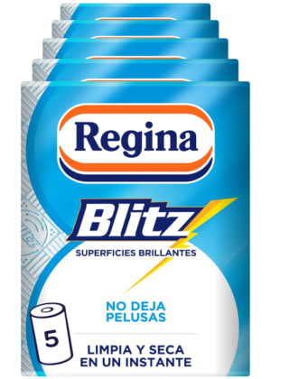 Regina Blitz Papel de Cocina 5 Rollos 100 Maxi-Hojas 3 Capas por 8.77€