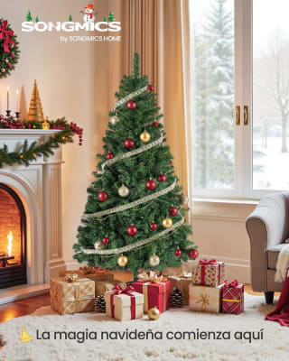 SONGMICS árbol Navidad 150cm PVC verde por 17,00€