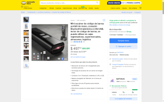 Mini Escáner de Código de Barras por $497 | Mercado Libre