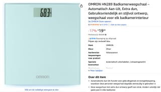 Omron HN289 - Personenweegschaal voor €19,99 bij Amazon